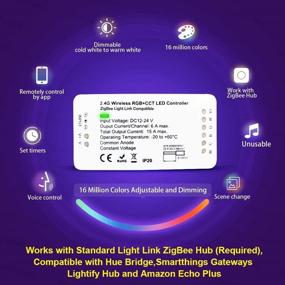 img 3 attached to 🌈 GIDERWEL Smart ZigBee LED Controller Kit with 16.4ft RGBWW LED Strip Lights | Compatible with Hue Bridge | APP Control | RGB Cold White Warm White Dimmable Ambiance LED LightStrip Plus