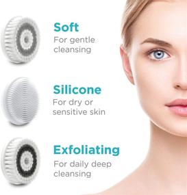 img 2 attached to 🧖 Fancii Waterproof Facial Cleansing Spin Brush Set: Complete Face Spa System with 3 Exfoliating Brush Heads - Advanced Microdermabrasion for Gentle Exfoliation and Deep Scrubbing