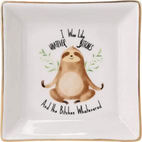 img 4 attached to 🦥 Sloth-themed Ring Dish Holder Trinket Tray - Unique and Funny Gifts for Women and Friends
