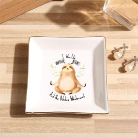 img 2 attached to 🦥 Sloth-themed Ring Dish Holder Trinket Tray - Unique and Funny Gifts for Women and Friends