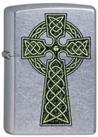 🍀 celtic irish green knot cross chrome lighter by zippo: a sleek and stylish firestarter logo