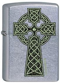 img 1 attached to 🍀 Celtic Irish Green Knot Cross Chrome Lighter by Zippo: A Sleek and Stylish Firestarter