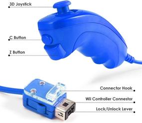 img 3 attached to 🎮 MODESLAB Wii Nunchuck Controller - 2 Pack Blue Replacement Remote Joystick Gamepads Compatible with Wii Wii U Console