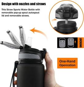 img 3 attached to 32oz KFOCUS Sports Water Bottles with Time Marker | BPA Free Tritan | Leak Proof Flip Top Lid | Pop-up Straw | Motivational Water Bottle for Driving, Biking, Gym, Workout, Travel, Office, School