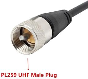 img 3 attached to 🔌 Коаксиальный кабель RG58, 10 футов (3м) для антенны CB - высококачественный кабель PL 259 UHF мужской мужской, идеальный для антенны HAM радио с низким потери 50 Ом.