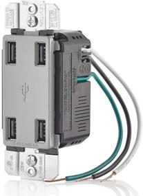 img 3 attached to 💡 Leviton Grey USB4P-GY 4.2-Amp 4-Port USB Charger with High Speed Charging