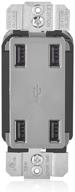 💡 leviton grey usb4p-gy 4.2-amp 4-port usb charger with high speed charging logo