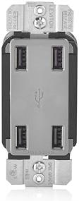 img 4 attached to 💡 Leviton Grey USB4P-GY 4.2-Amp 4-Port USB Charger with High Speed Charging