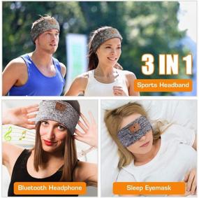 img 3 attached to Улучшите свой сон с беспроводной гарнитурой для сна Sleep Headphones Bluetooth Headband - мягкая основа с музыкальными наушниками, встроенными HD-динамиками - идеально подходит для тренировок, бега и путешествий - серый.