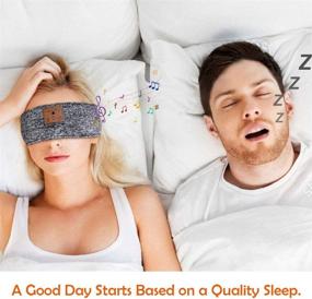 img 1 attached to Улучшите свой сон с беспроводной гарнитурой для сна Sleep Headphones Bluetooth Headband - мягкая основа с музыкальными наушниками, встроенными HD-динамиками - идеально подходит для тренировок, бега и путешествий - серый.