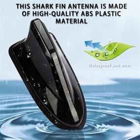 img 1 attached to 🦈 PSLER Car Auto Shark Fin Antenna Cover: Waterproof Glossy Black FM/AM Radio Signal Booster for Universal Fit