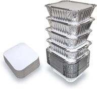 55 pack aluminum foil food containers with lids - 1 lb size for freezer meals, take out, and disposable pans logo