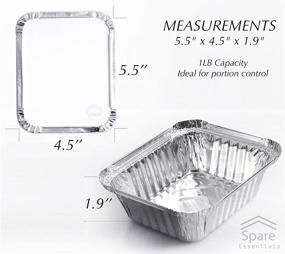img 2 attached to 55 Pack Aluminum Foil Food Containers with Lids - 1 LB Size for Freezer Meals, Take Out, and Disposable Pans