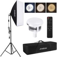 📸 andoer studio photography light kit with 85w 2800k-5700k bi-color temperature led light, 1 softbox, 1 light stand, remote control, and carry bag logo