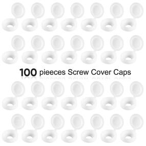 img 3 attached to Plastic Hinged Screw Cover Caps Fold Screw Snap Covers Washer Flip Tops White