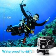 📷 piwoka 1080p action camera - waterproof underwater sports camera 12mp, 98ft depth rating, 2" lcd screen, wide angle lens. includes mounting accessories kit. (black) logo