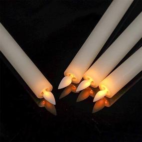 img 3 attached to 🕯️ Wondise Flameless Flickering Taper Candles with Timer and Remote Control - Set of 4, Battery Operated Real Wax Ivory LED Candles with Moving Wick for Christmas Window Decoration (Diameter 0.78 x Height 9.5 Inch), Amber Yellow Light