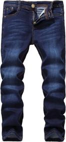 img 4 attached to Black Skinny Stretch Straight Fashion Boys' Clothing ~ Jeans