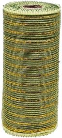 img 1 attached to 🌿 Sage Green Deco Mesh Ribbon with Gold Tinsel Accent - Ideal for Crafts, DIY, Wreath Making, Bows, Centerpieces, Floral Bouquets, Gift Wrapping, and More