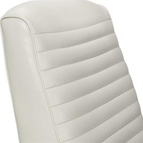 img 1 attached to La-Z-Boy Emerson Modern Executive Office Chair: High-Back Lumbar Support, Rich Wood Inlay, Bonded Leather - White