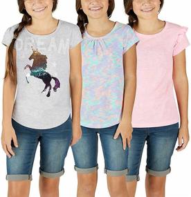 img 1 attached to 👚 VIGOSS Little Lightweight Sleeve T Shirts for Girls' Clothing