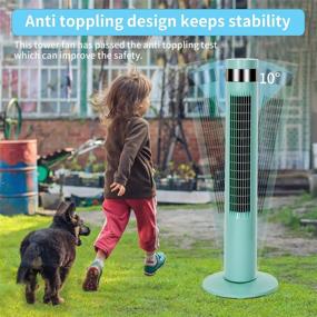 img 2 attached to 🌬️ R.W.FLAME Tower Fan Oscillating Fan (Green, 35") - Remote Control, 3 Modes, Portable Bladeless Floor Fans for Home, Office, with Child/Pet/Elder Safety features