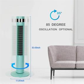 img 1 attached to 🌬️ R.W.FLAME Tower Fan Oscillating Fan (Green, 35") - Remote Control, 3 Modes, Portable Bladeless Floor Fans for Home, Office, with Child/Pet/Elder Safety features