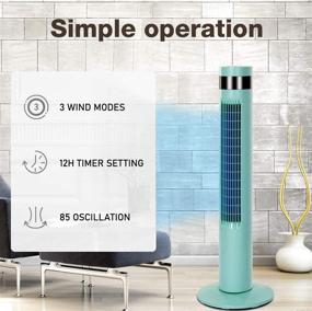 img 3 attached to 🌬️ R.W.FLAME Tower Fan Oscillating Fan (Green, 35") - Remote Control, 3 Modes, Portable Bladeless Floor Fans for Home, Office, with Child/Pet/Elder Safety features