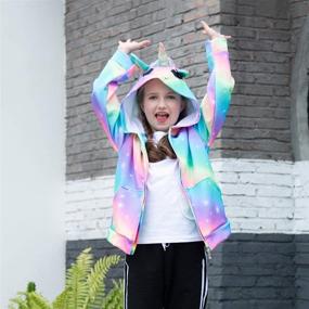 img 3 attached to Nidoul Kid Girls Unicorn Rainbow Hoodie Jacket with Pockets: A Cozy and Stylish Sweatshirt