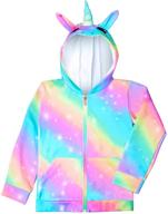 nidoul kid girls unicorn rainbow hoodie jacket with pockets: a cozy and stylish sweatshirt logo