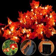 🎃 3 pack pumpkin decor thanksgiving decoration fall decor fall garland: maple leaves string lights, 30ft/60 led lights garland wreath - indoor outdoor decor for parties, halloween, & thanksgiving - battery operated логотип