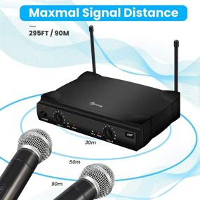 img 3 attached to 🎤 Enhance Your Performance: EIVOTOR UHF Dual Channel Handheld Wireless Microphone System for Karaoke, Parties, Meetings, Weddings, and Churches