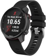 isabake 20мм мягкий силиконовый ремешок для часов garmin forerunner 245/245 music/645/645 music и совместим с garmin vivoactive 3/venu sq/vivomove hr - черные заменяемые браслеты логотип