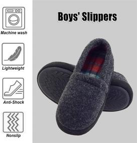 img 2 attached to Stay Cozy and Stylish with VLLy Camo 🏼 Slip-on Slippers for Boys with Memory Foam and Hard Sole