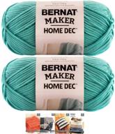 🧶 bernat maker home dec corded yarn bundle: aqua (2 skeins, 8.8 ounce each) - includes 4 patterns! logo