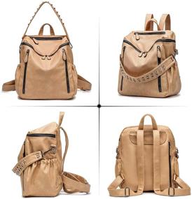 img 3 attached to ROULENS Leather Backpack Convertible Shoulder Women's Handbags & Wallets