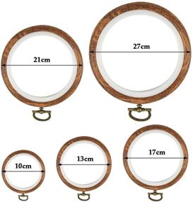 img 3 attached to 🧵 QLOUNI 5 Pieces Round Embroidery Hoops Set - Cross Stitch Hoop Rings with Imitated Wood Display Frames for Hand Embroidery, Art Crafts, and Sewing Projects