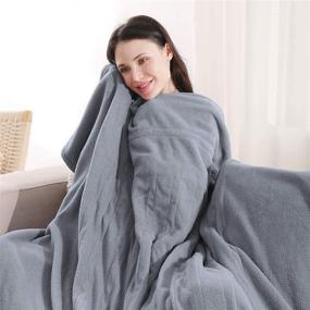 img 1 attached to 🔥 Twin Size Electric Heated Blanket - 62'' x 84'' Polar Fleece Full Body Warming - Premium Microfiber Sofa Blanket with Auto-Off, 4 Temperature Settings & Overheating Protection
