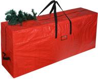 🎄 umardoo christmas tree storage bag - xmas tree storage container for disassembled artificial trees, waterproof zippered bag with carry handles (red, 65x15x30 in) logo