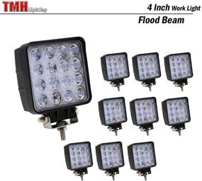 img 4 attached to 🚦 TMH 48w Square Shape 60 Degree LED Work Light Flood Lamp Driving Light - Pack of 10 for ATV, Off-road, 4x4, UTV, Motorbike, Trailer, Truck, and More!
