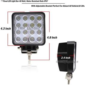 img 3 attached to 🚦 TMH 48w Square Shape 60 Degree LED Work Light Flood Lamp Driving Light - Pack of 10 for ATV, Off-road, 4x4, UTV, Motorbike, Trailer, Truck, and More!