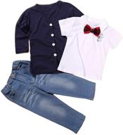 👕 stylish summer plaid handsome t shirt suspender boys' clothing: perfect for cool and trendy looks logo