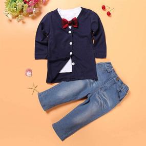 img 3 attached to 👕 Stylish Summer Plaid Handsome T Shirt Suspender Boys' Clothing: Perfect for Cool and Trendy Looks