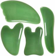 🌿 revitalize and rejuvenate with the 4-piece guasha massage tool set: facial gua sha board for spa therapy, acupuncture trigger point treatment, and scraping massage tool logo