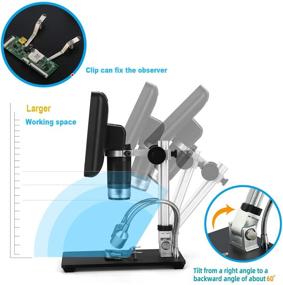 img 2 attached to 🔬 Angle Adjustable 7-inch LCD Digital USB Microscope with Remote Control - Koolertron 12MP 1920x1080 30fps Video Recorder for Circuit Board Repair Soldering PCB Coin, with Image Flip/Reverse, Color/Black & White options