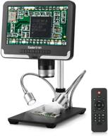 🔬 angle adjustable 7-inch lcd digital usb microscope with remote control - koolertron 12mp 1920x1080 30fps video recorder for circuit board repair soldering pcb coin, with image flip/reverse, color/black & white options logo