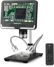 img 4 attached to 🔬 Angle Adjustable 7-inch LCD Digital USB Microscope with Remote Control - Koolertron 12MP 1920x1080 30fps Video Recorder for Circuit Board Repair Soldering PCB Coin, with Image Flip/Reverse, Color/Black & White options