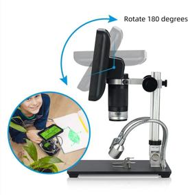 img 1 attached to 🔬 Angle Adjustable 7-inch LCD Digital USB Microscope with Remote Control - Koolertron 12MP 1920x1080 30fps Video Recorder for Circuit Board Repair Soldering PCB Coin, with Image Flip/Reverse, Color/Black & White options