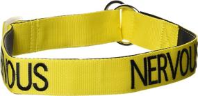 img 2 attached to Nervous Yellow Dog Collar (L-XXL): Prevent Accidents with Warning Alert - Give Me Space!