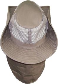 img 1 attached to 🧢 Stay Cool and Protected with Tropic Hats Summer Wide Brim Mesh Safari/Outback Hat Featuring Neck Flap & Snap Up Sides